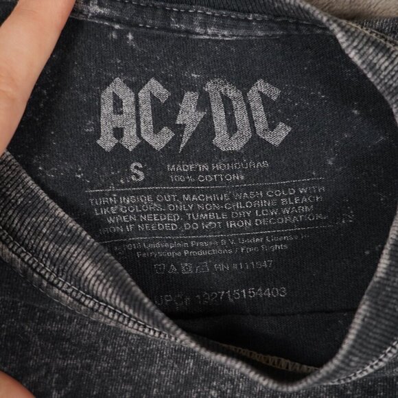 AC/DC Retro 1985 Fly on the Wall Tour shirt size Small Graphic Acid Wash - Picture 3 of 5